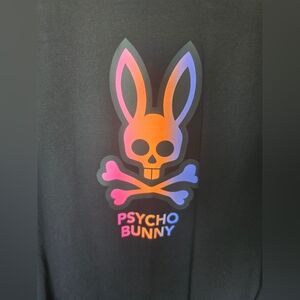 Psycho Bunny Black Tee with Vibrant Skull Graphic